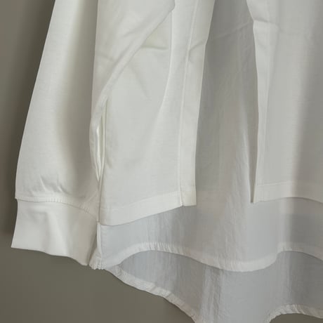 コンパクトスムース布帛ドッキングロングTシャツ