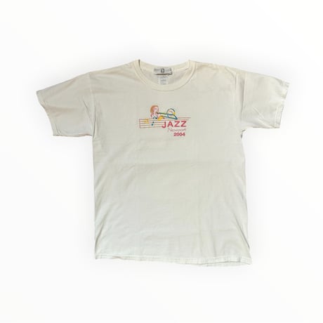 【希少・刺繍デザイン】2004年 Newport JAZZ トロンボーン Tシャツ Lサイズ 【Used】