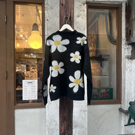 tc26f012 MOHAIR SHAGGY JACQUARD CREW SWEATER 【TOWNCRAFT】