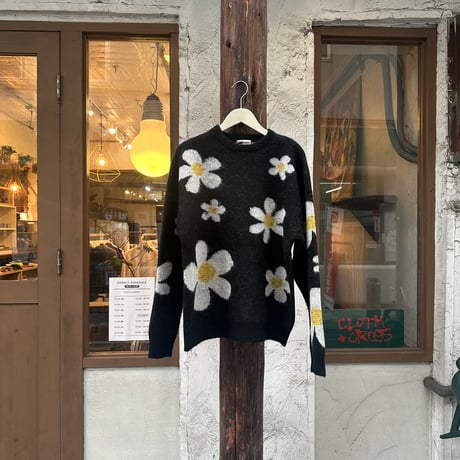 tc26f012 MOHAIR SHAGGY JACQUARD CREW SWEATER 【TOWNCRAFT】