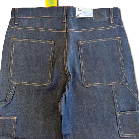 NEO BLUE Denim Indigo Black (Gold Stitch) Baggy Carpenter Jeans　ネオブルー　カーペンター バギー デニムパンツ