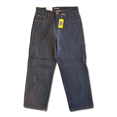 NEO BLUE Denim Indigo Black (Gold Stitch) Baggy Carpenter Jeans　ネオブルー　カーペンター バギー デニムパンツ