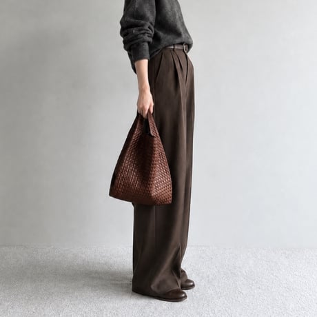 Pli Bag フランス製ヴィンテージマトラッセバッグ（Chocolat BROWN - French Vintage Matelassé） | SANDÉMEREEN