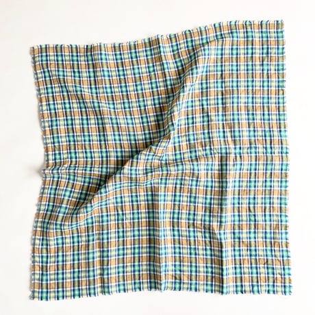 Check Linen Scarf - リネンチェックスカーフ（BEIGE*NAVY*GREEN*YELLOW）