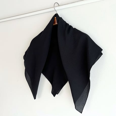 フランス製ヴィンテージ生地のドットジャカードシルクスカーフ（BLACK） | SANDÉMEREEN