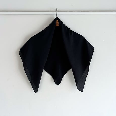 フランス製ヴィンテージ生地のドットジャカードシルクスカーフ（BLACK） | SANDÉMEREEN