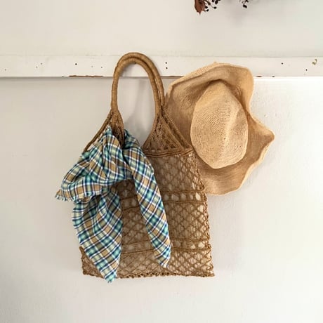 Check Linen Scarf - リネンチェックスカーフ（BEIGE*NAVY*GREEN*YELLOW）