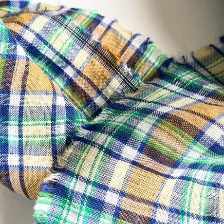Check Linen Scarf - リネンチェックスカーフ（BEIGE*NAVY*GREEN*YELLOW）