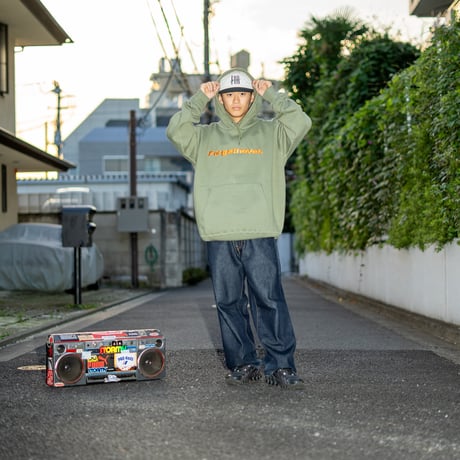 STRAIGHT LOGO HOODIE  (OLIVE)