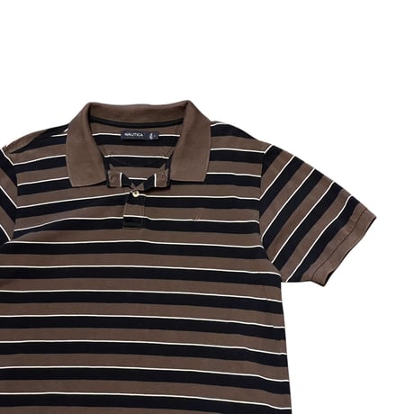 00s~ Nautica Striped Polo Shirt