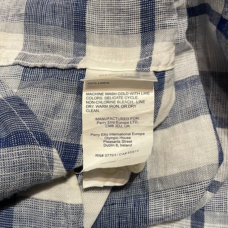 00s- PERRY ELLIS L/S Linen Shirt