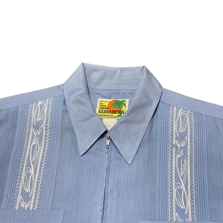 90s- HABAND Zip Guayabera shirt
