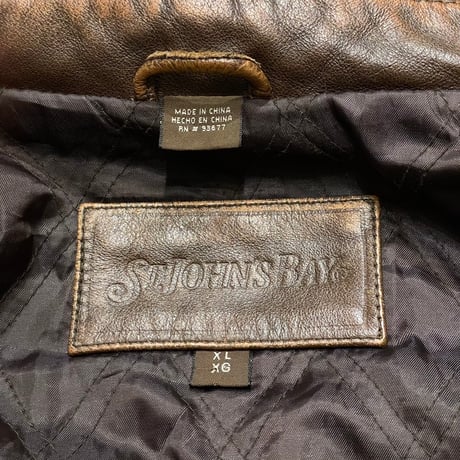 90s- ST.JOHN'S BAY Leather Jacket