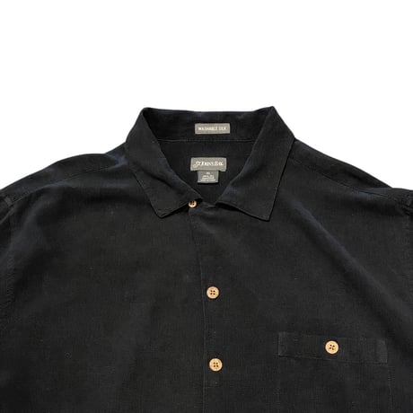 00s~ ST.JOHN'S BAY Silk Open Collar Shirt