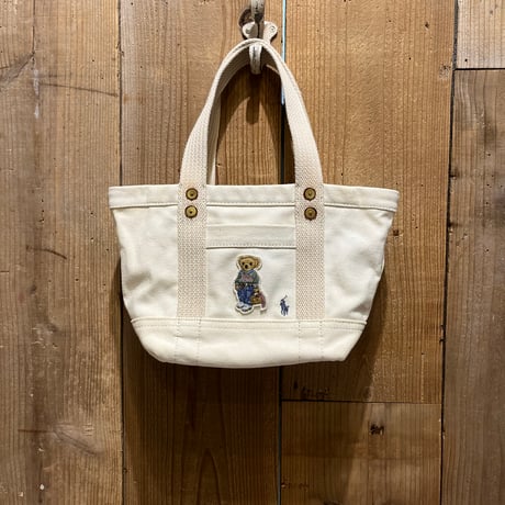 Polo Ralph Lauren Canvas New Orleans Polo Bear Mini Tote