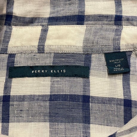 00s- PERRY ELLIS L/S Linen Shirt