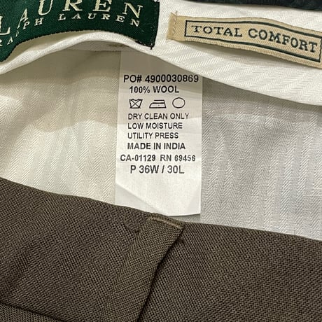 90s RALPH LAUREN Two Tuck Wool Slacks W36