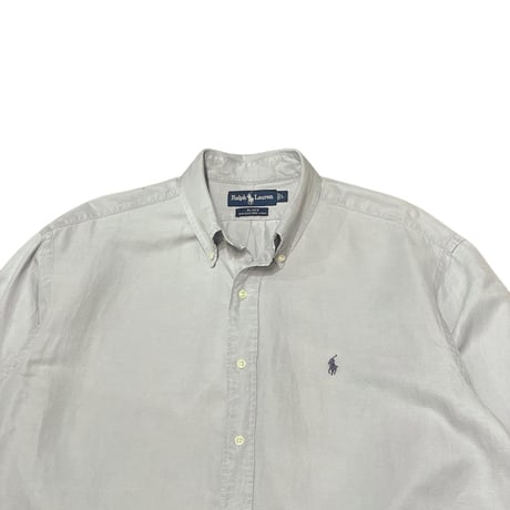 90s- Polo Ralph Lauren “BLAKE” Silk × Linen Shirt