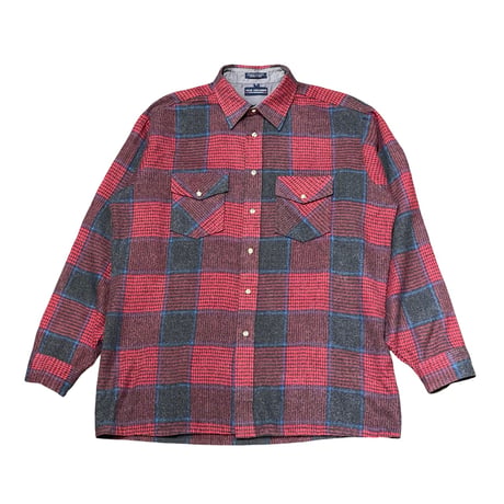 80s- VAN HEUSEN Acrylic Flannel Shirt