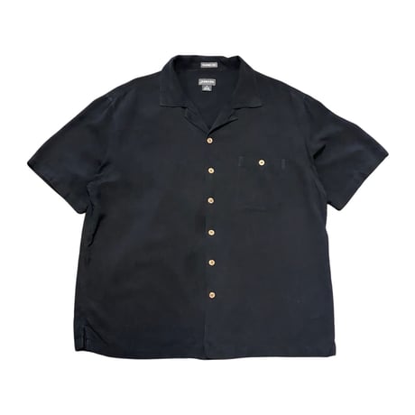 00s~ ST.JOHN'S BAY Silk Open Collar Shirt