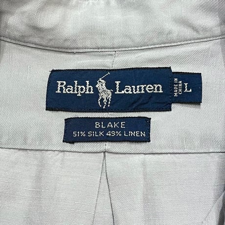 90s- Polo Ralph Lauren “BLAKE” Silk × Linen Shirt