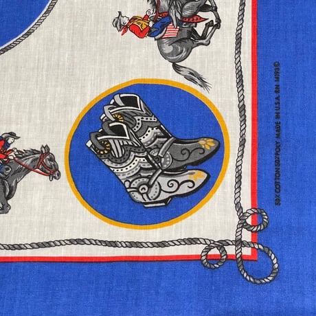 80s WAMCRAFT Cowboy pattern Bandana