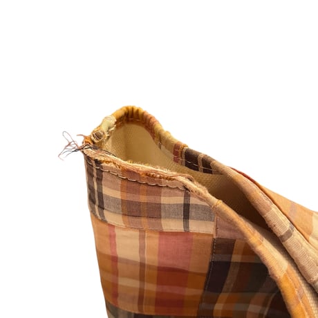 00s- L.L.bean Patchwork Canvas Tote  Bag  With  leather handle