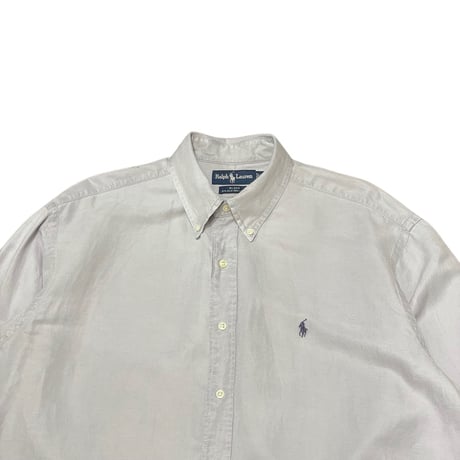 90s- Polo Ralph Lauren “BLAKE” Silk × Linen Shirt