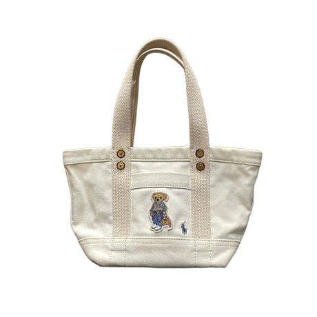 Polo Ralph Lauren Canvas New Orleans Polo Bear Mini Tote
