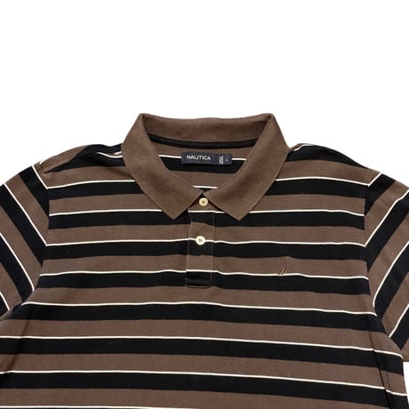 00s~ Nautica Striped Polo Shirt