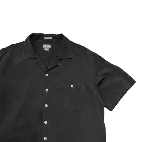 00s~ ST.JOHN'S BAY Silk Open Collar Shirt