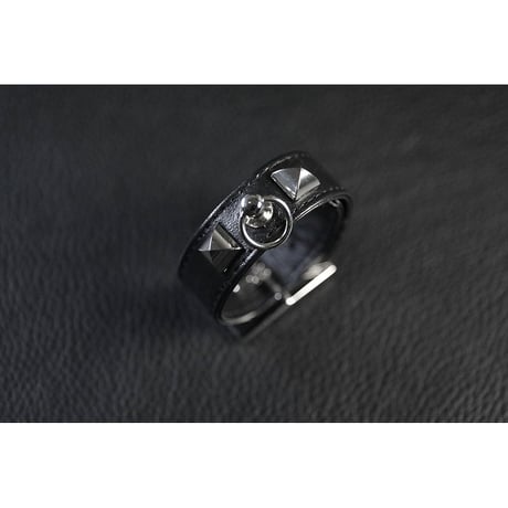 20mm Insert Tip Leather Bracelet / Pyramid & Ring Design ( 30th Anniversary Model )