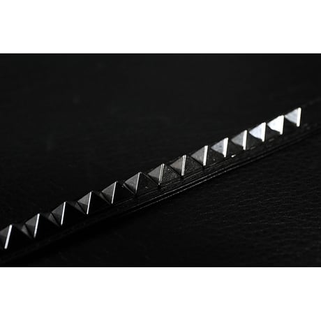 15mm Insert Tip Leather Bracelet / Acute Pyramid Italian Studs Design ( 30th Anniversary Model )