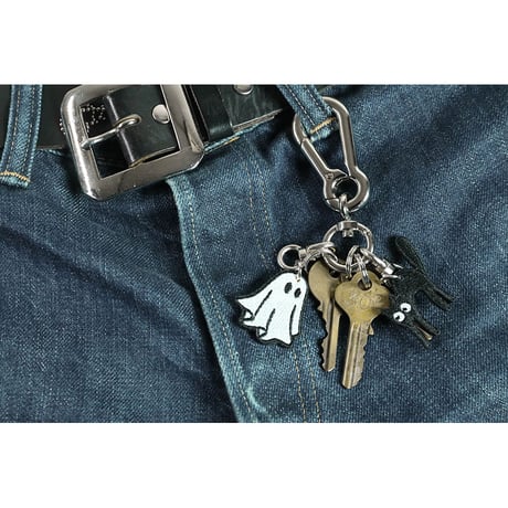Carabiner Keychain / Black Cat & Sheet Ghost Design (刺繍)