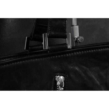Leather Tote Bag /  Double Side Zipper Design M-size