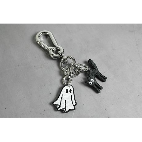 Carabiner Keychain / Black Cat & Sheet Ghost Design (刺繍)