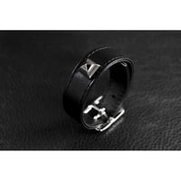 18mm Insert Tip Leather Bracelet / Pyramid Italian Studs Design ( 30th Anniversary Model )