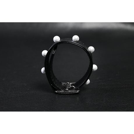 18mm Insert Tip Leather Bracelet / Pearl Style Italian Studs Design ( 30th Anniversary Model )
