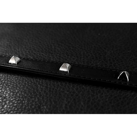 18mm Insert Tip Leather Bracelet / Three Pyramid Italian Studs Design ( 30th Anniversary Model )