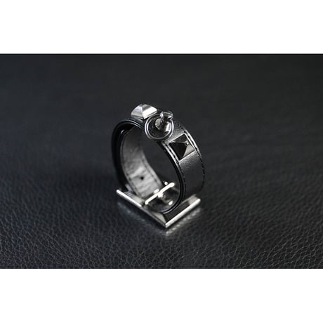 20mm Insert Tip Leather Bracelet / Pyramid & Ring Design ( 30th Anniversary Model )