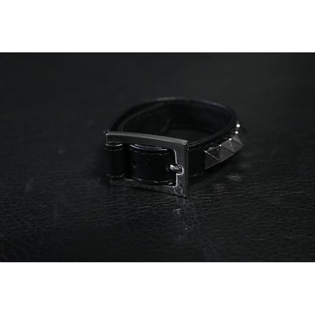 15mm Insert Tip Leather Bracelet / Acute Pyramid Italian Studs Design ( 30th Anniversary Model )