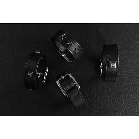 18mm Insert Tip Leather Bracelet / Pyramid Italian Studs Design ( 30th Anniversary Model )
