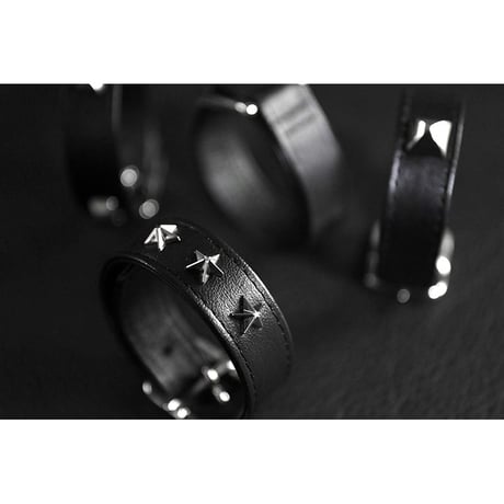 18mm Insert Tip Leather Bracelet / Three Star Italian Studs Design ( 30th Anniversary Model )