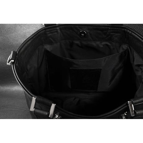 Leather Tote Bag /  Double Side Zipper Design S-size