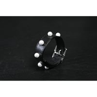 18mm Insert Tip Leather Bracelet / Pearl Style Italian Studs Design ( 30th Anniversary Model )