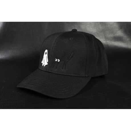 6 Panel Mid-Profile Baseball Cap / Black Cat & Sheet Ghost Design (刺繍)
