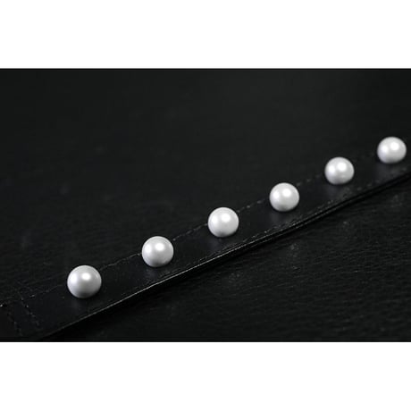 18mm Insert Tip Leather Bracelet / Pearl Style Italian Studs Design ( 30th Anniversary Model )