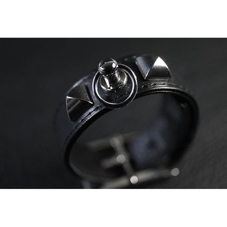 20mm Insert Tip Leather Bracelet / Pyramid & Ring Design ( 30th Anniversary Model )