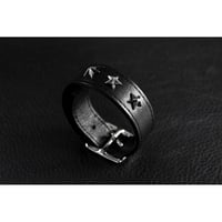 18mm Insert Tip Leather Bracelet / Three Star Italian Studs Design ( 30th Anniversary Model )