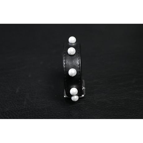 18mm Insert Tip Leather Bracelet / Pearl Style Italian Studs Design ( 30th Anniversary Model )